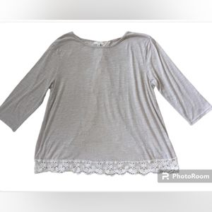 Kori America top open back flyaway crochet trim lightweight size…